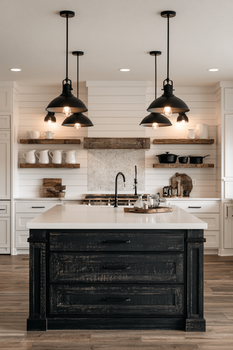 10 Stunning Black and White Farmhouse Kitchen Design Ideas for a Timeless Home